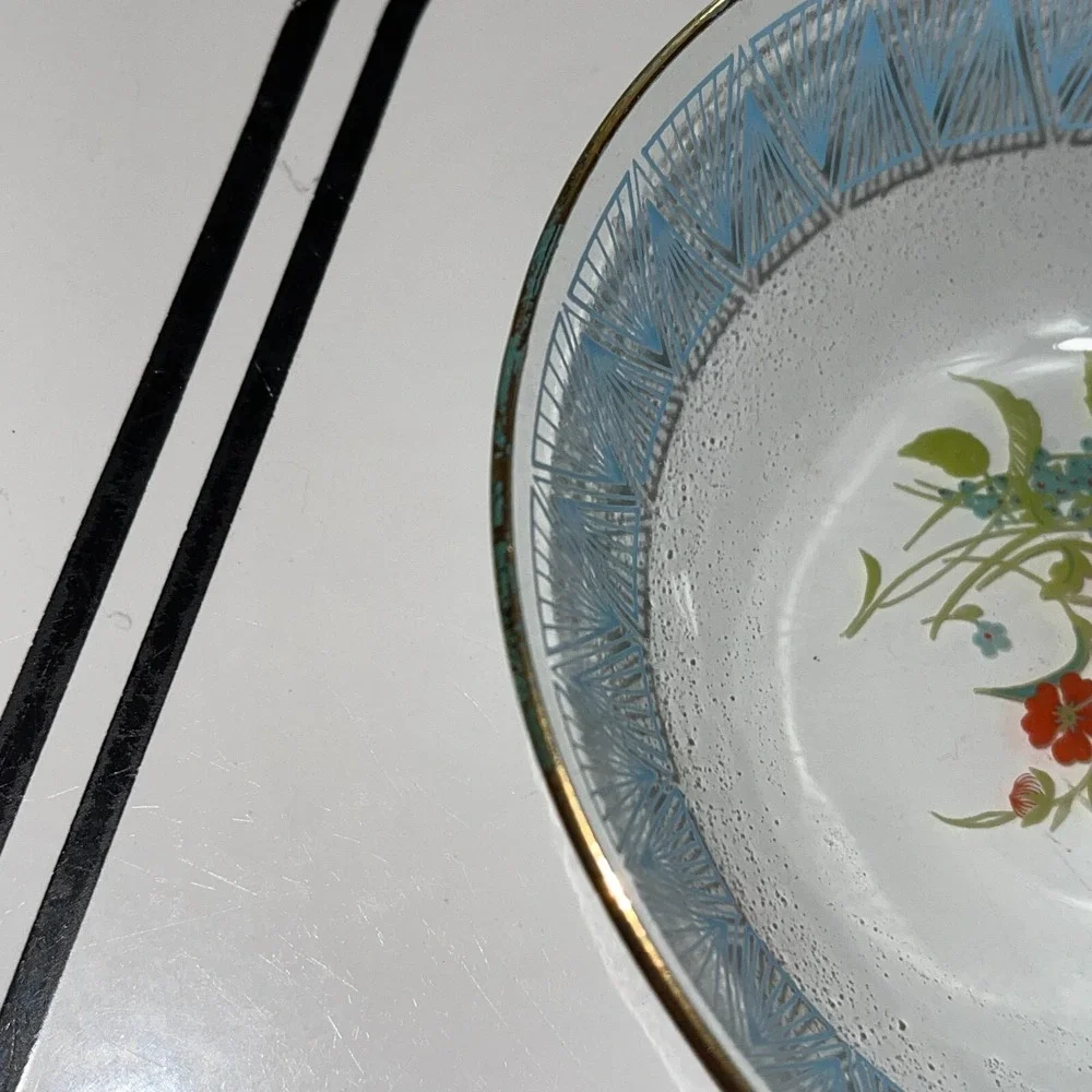 Mid Century Wildflowers Serving Tray, Bowls, & Plates‎ Set of 5